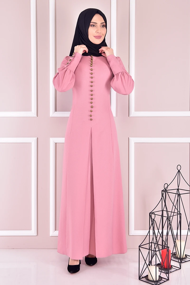 Платье на пуговицах в мусульманском стиле, женская одежда с замком, женское платье-Абая, женское платье в турецком магазине, мусульманское п...