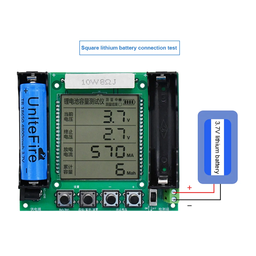 

Тестовая батарея, высокоточный литиевый аккумулятор, Ёмкость аккумулятора, ЖК-дисплей, цифровой дисплей, тестер аккумулятора 18650, емкость а...