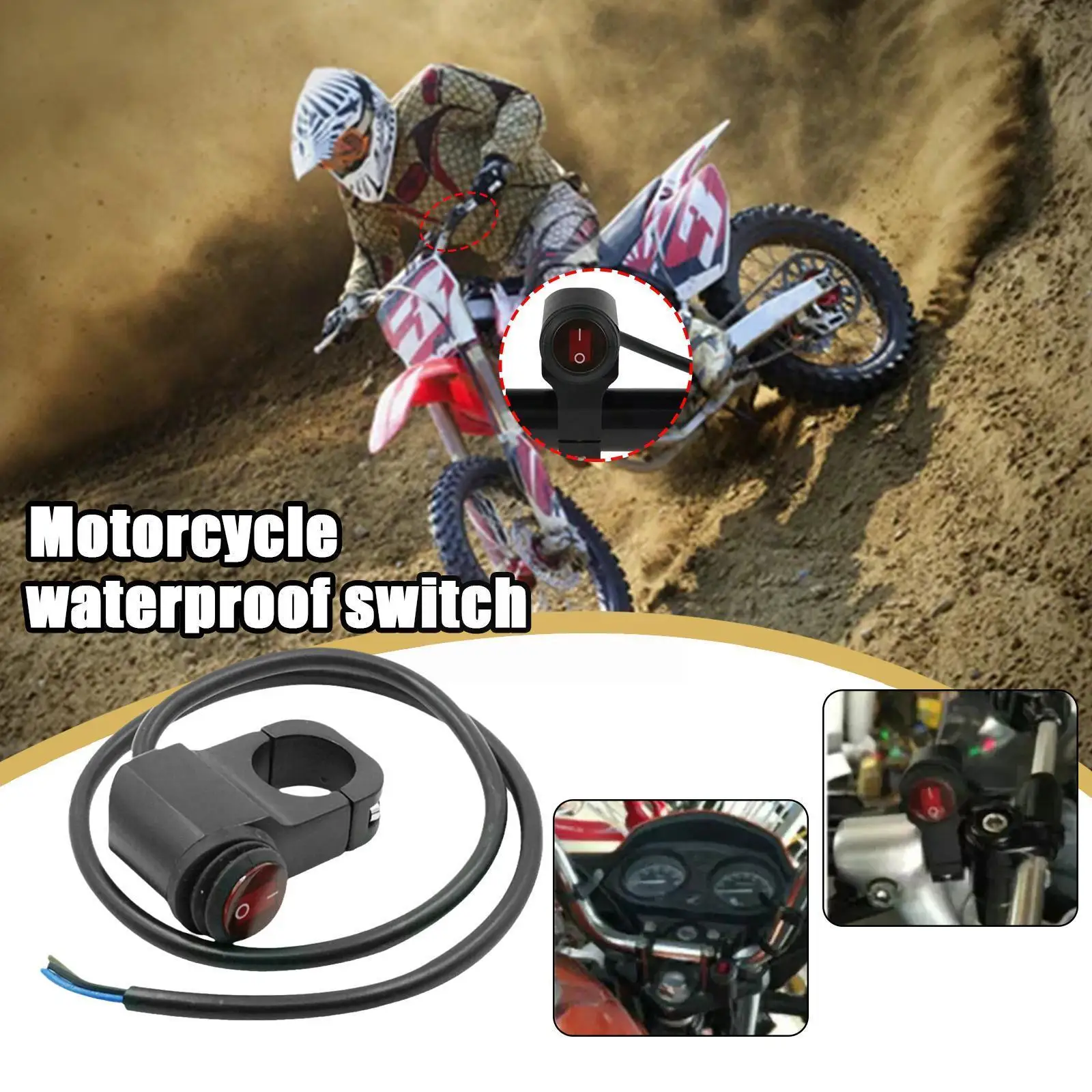 

Светильник жимная кнопка на руль мотоцикла, 12 В/16 А