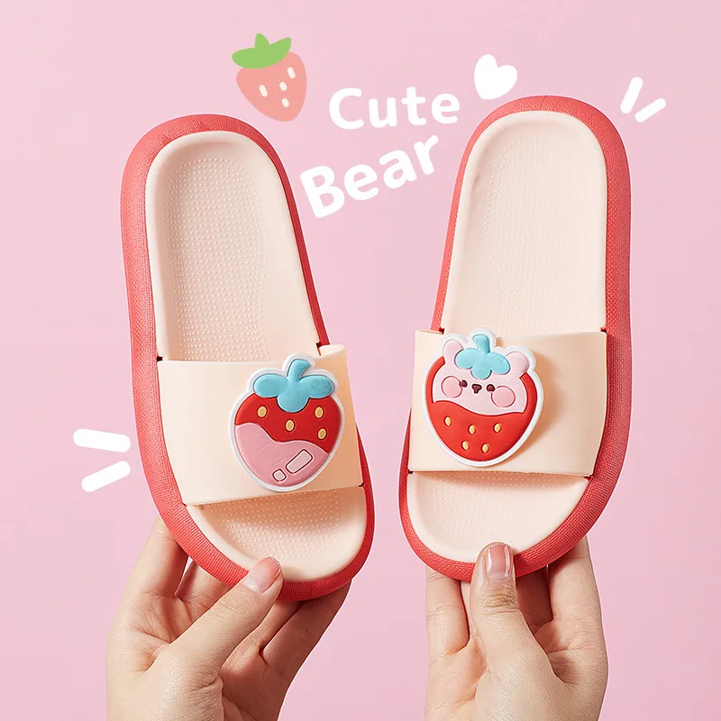 Men And Women's Cartoon Cute Strawberry Home Anti-skid Slipp