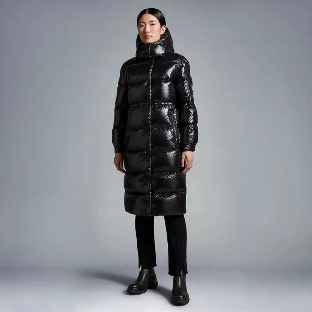 

Зимняя женская куртка 2023, утолщенная теплая Повседневная Женская длинная пуховая куртка с полиуретановым покрытием, одежда y2k, новые высококачественные топы, пальто, бюстгальтер