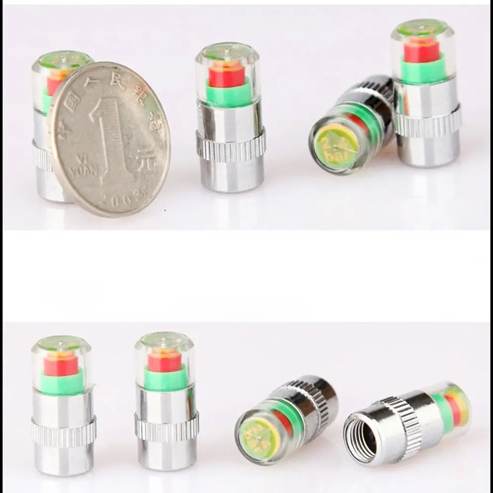 

Valve Stem Caps for Car/Anti-Theft Tire Pressure Monitor Sensor Indicator with Solid Brass Hardware 3 Color Eye Alert