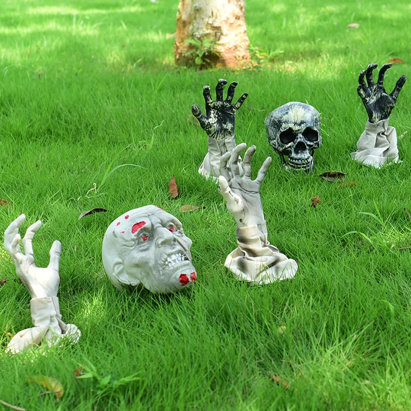 

Halloween Horror Insertion Ghost Grassland Decoration Horror Scene Decoration Atmosphere Props Three Piece Set Decoration