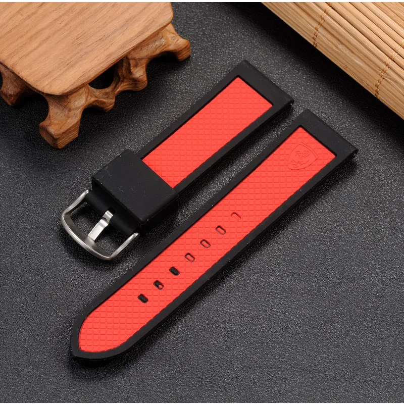 Silicone watch  men's watch accessories suitable for Ferrari 0830138\0830163 sports Rubber Bracelet 24mm
