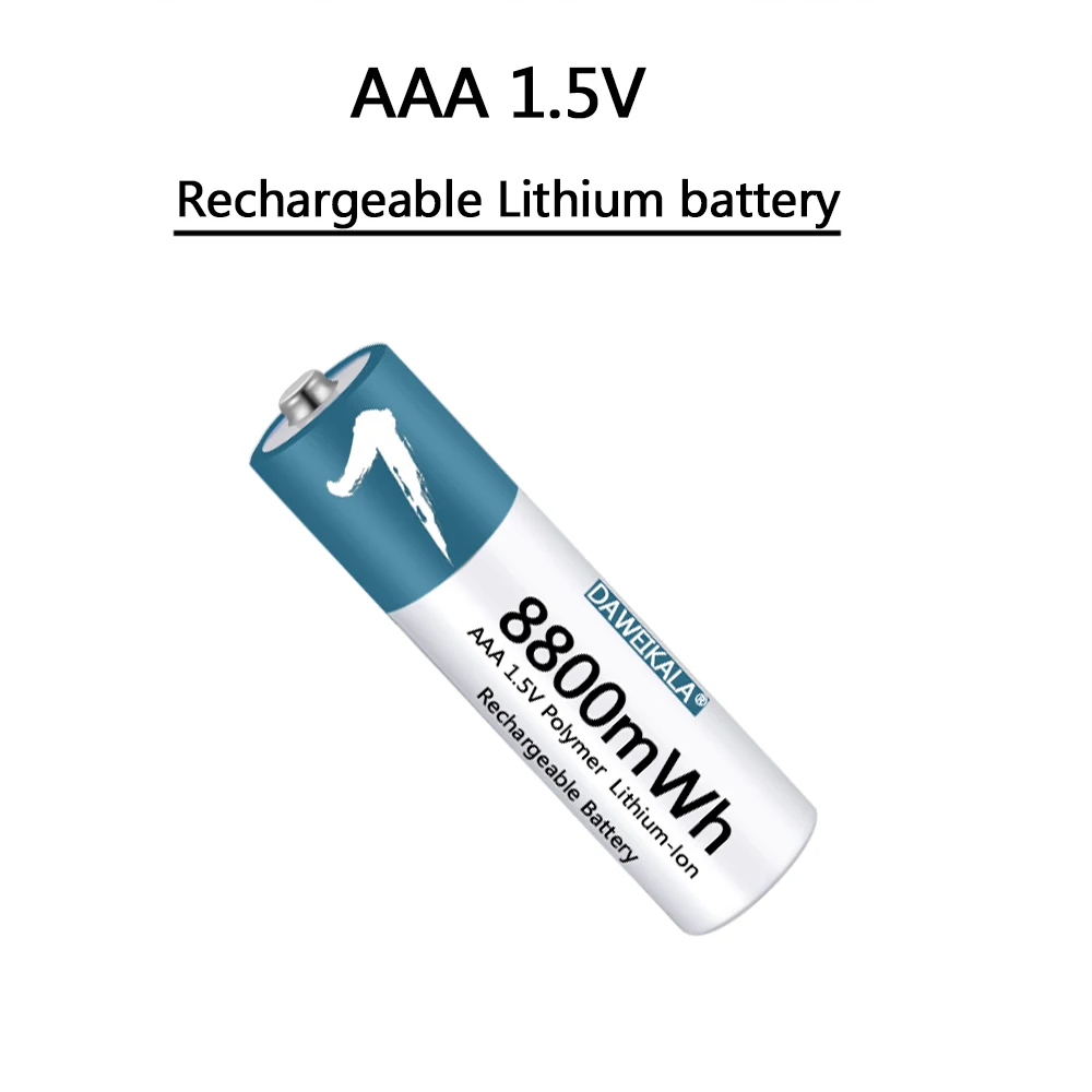

AAA Battery 1.5V Rechargeable Polymer Lithium-ion Battery 8800mWh AAA Battery for remote control mouse small fan Electric toy