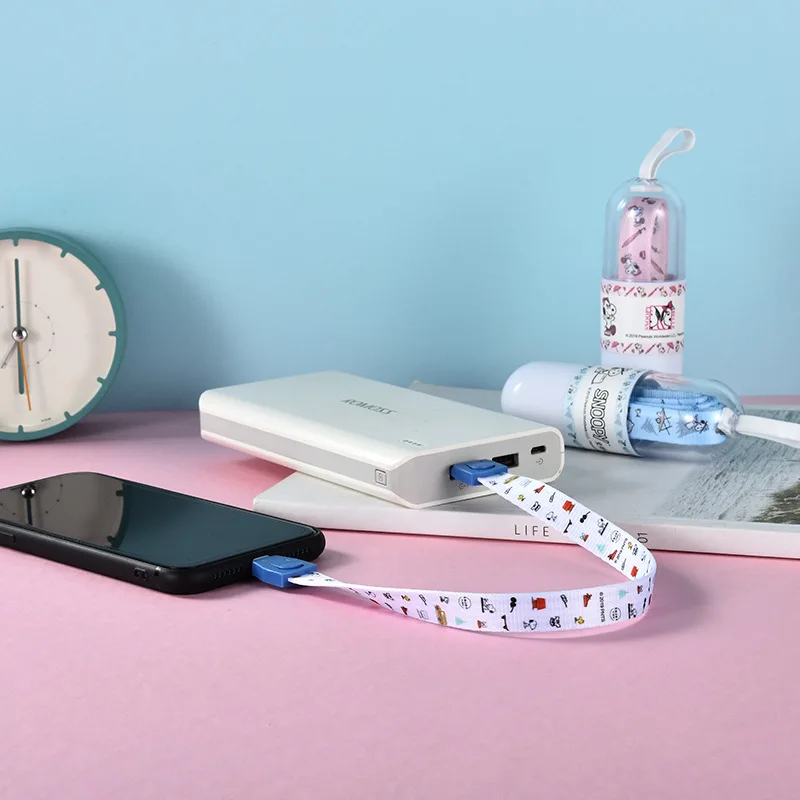 

86Cm Snoopy Spike Kawaii Cartoon Data Cable Three-In-One Charging Cable Sharing Data Cable Creative Cartoon Data Cable