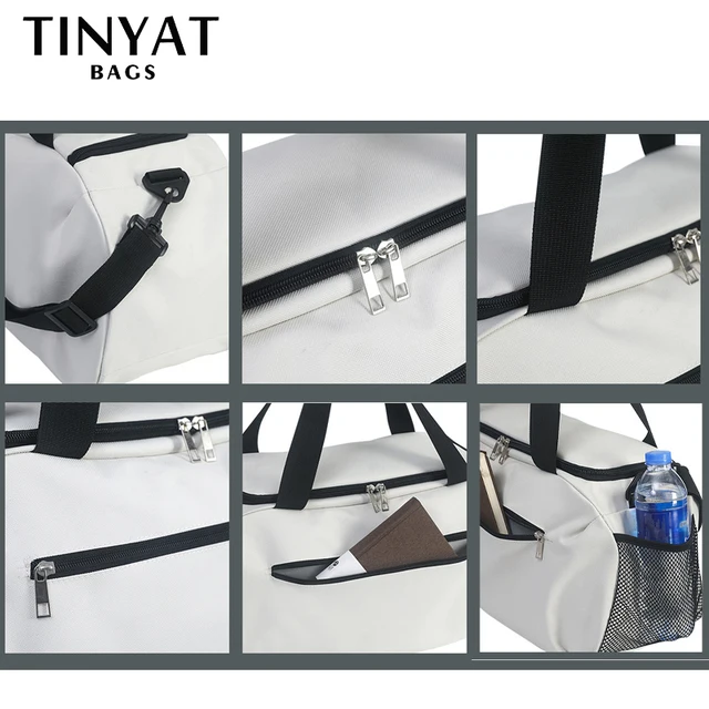 TINYAT Men Travel Bags Pouch Large Capacity Sports Gym Weekend Golf Bag Fashion Zipper Women Luggage Handbags New Crossbody Bag 4