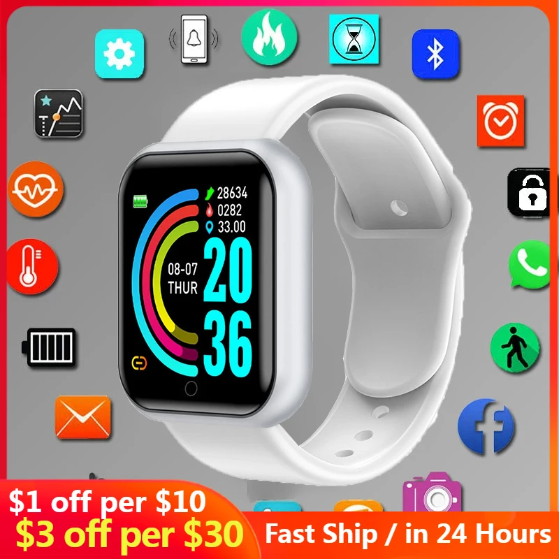 

Женские Смарт-часы Reloj с монитором артериального давления, умные часы D20, водонепроницаемые спортивные Смарт-часы с пульсометром, часы для ...