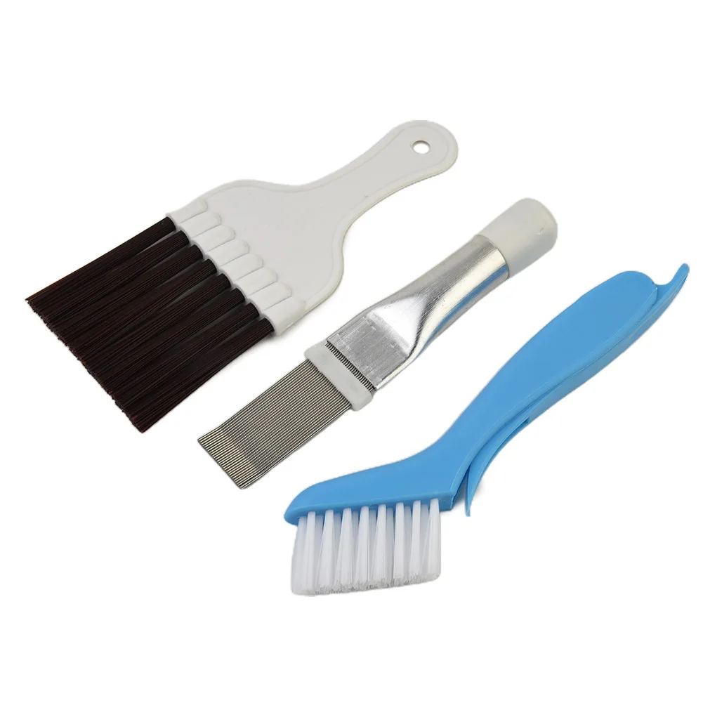 

Condenser Fin Comb+Brush Set Radiator Fin Stainless Steel Straighten Accessories Accessory Air Conditioner Cleaning Brush Comb