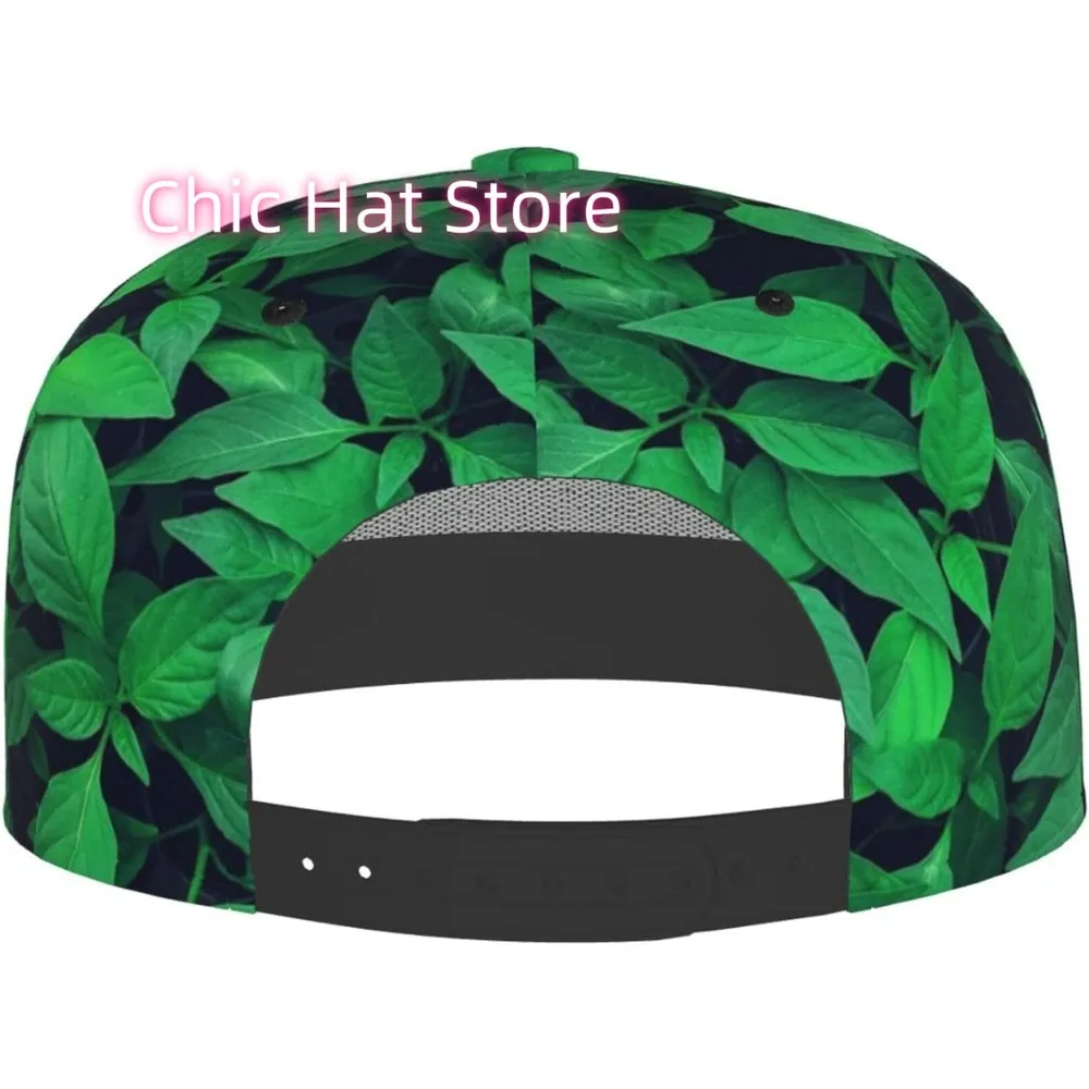 Фото Мужская бейсболка Green Leaves Snapback в стиле хип-хоп, регулируемая шляпа дальнобойщика для мужчин и женщин №4
