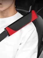 car shoulder guard soft protector cushion carbon fiber leather car seat belt pad cover shoulder guard car accessories interior