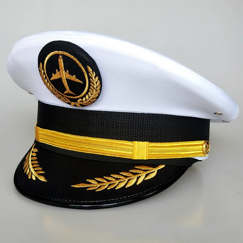 

Pilot Hats Aircraft Emblem Visor Hat Men Military for Flight Attendant Accessories Aeronautica Militare Airplane Pilot Caps