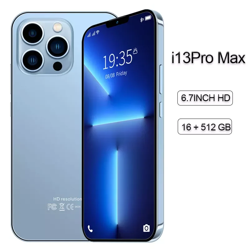 

Смартфон I13 Pro Max 16 ГБ + 512 ГБ, полный экран 6,8 дюйма, смартфон 10 ядер, 6800 мАч, мобильные телефоны I13 Pro