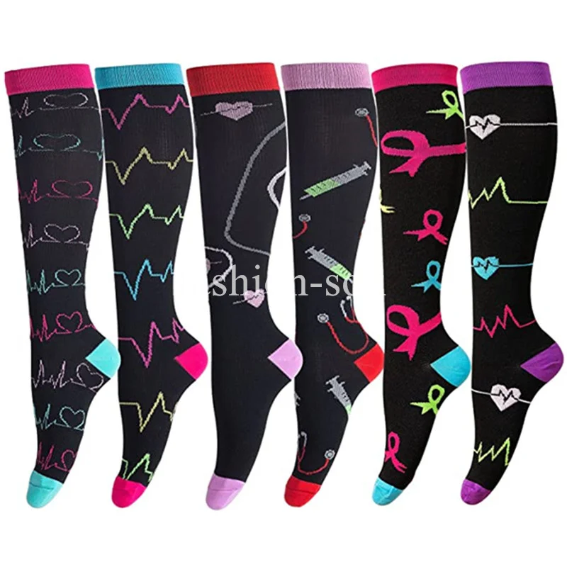 

Nurse Compression Socks Running Women & Men Socks for Flight Travel Athletic Crossfit Outdoor Cycling Long Pressure Stockings