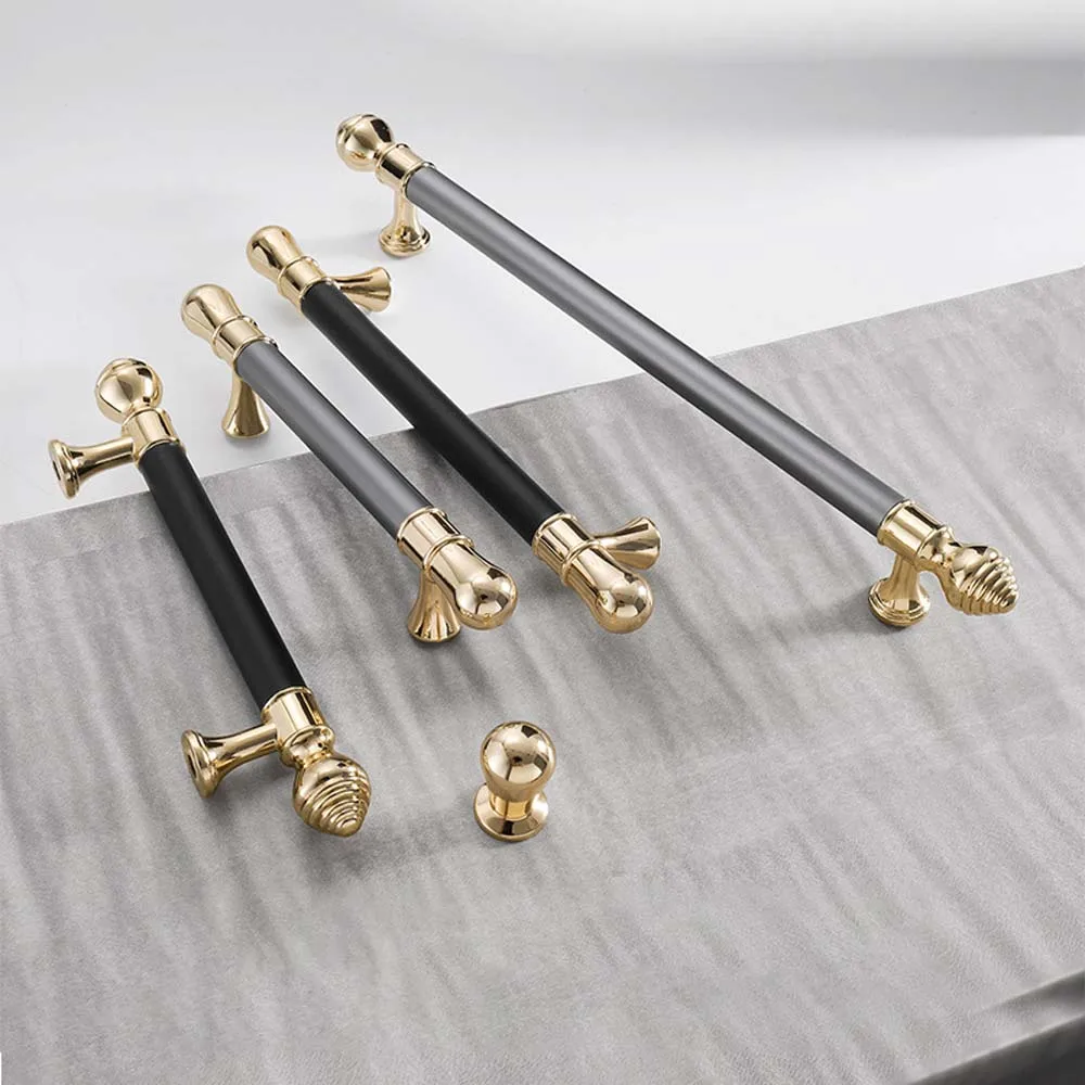 

Nordic Wind Cabinet Door Handle Zinc Alloy Black Modern Light Luxury Wardrobe Drawer Cabinet Furniture Door Handle Drawer Knobs
