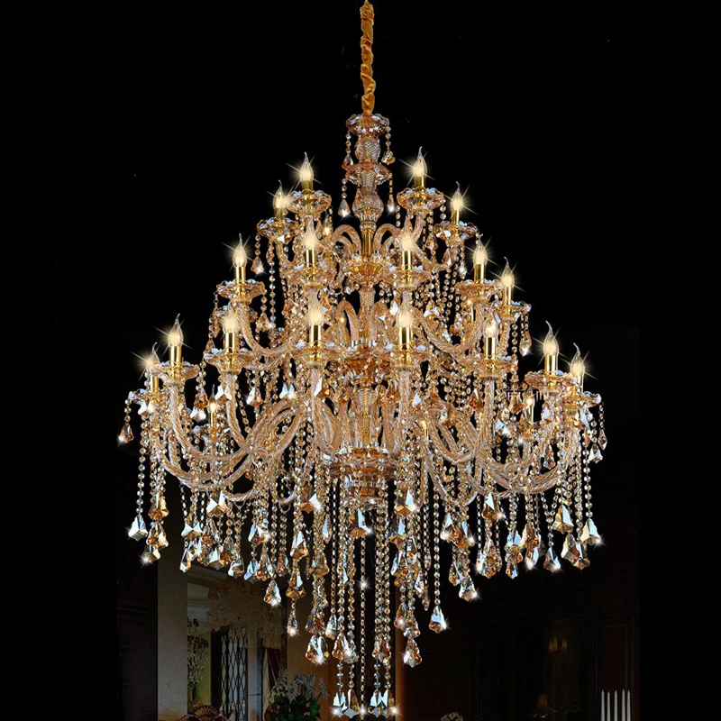 Большие хрустальные люстры современное освещение для столовой роскошное