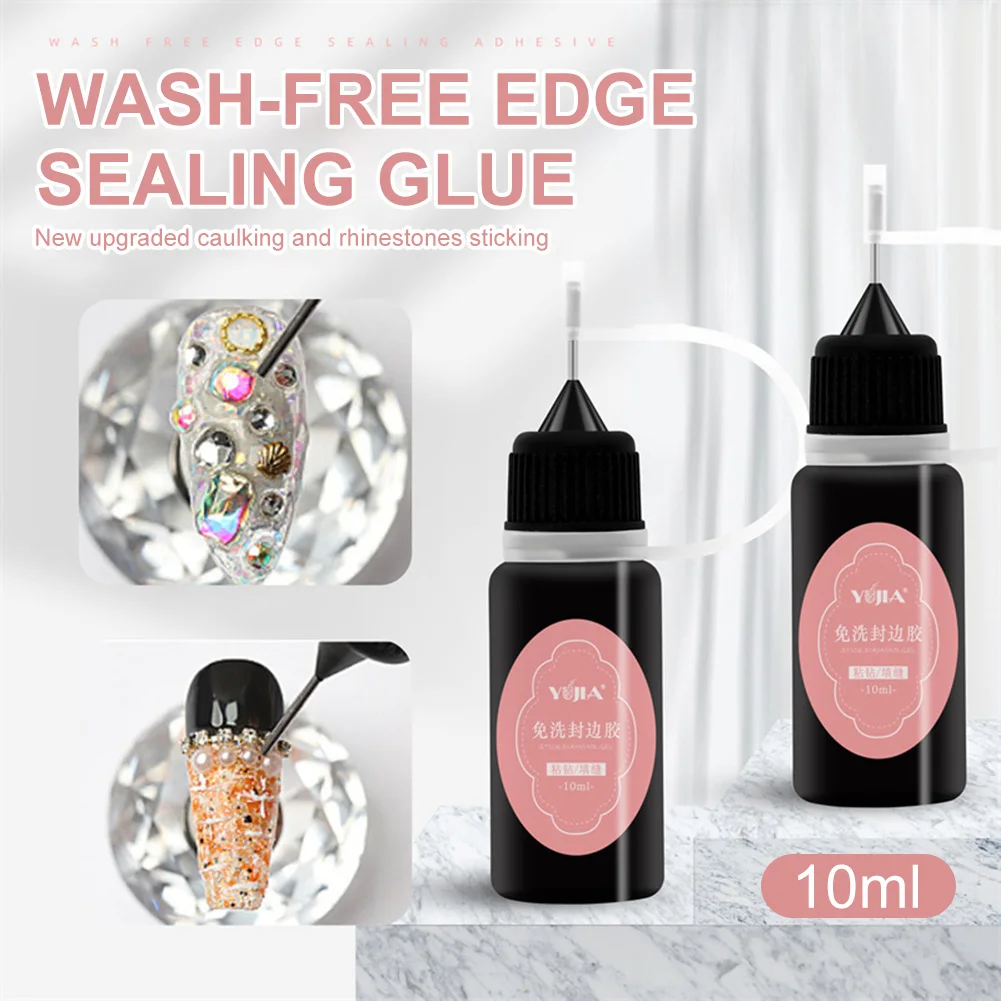 

10ml Adhesive Glue Nail Edge Sealing Glue No-Wash Fast Drying Seam Filling Gel Rhinestone Glue Nail Art Tool