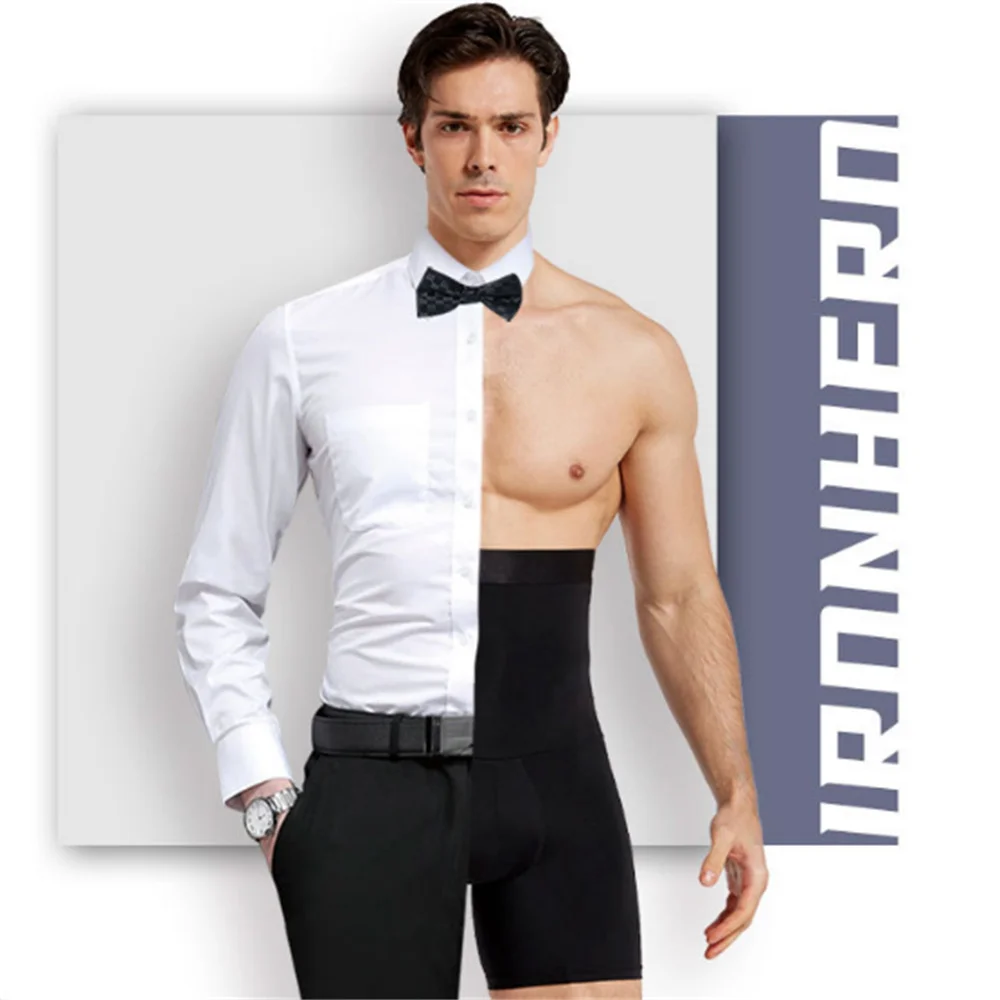 Men Stretch Abdomen Reducer Panties Body Shaper Boxer Pants Tummy Control Compression Shorts Belly Slimming Shapewear Fitness