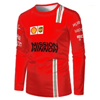 f1 ferrari team out of print mission winnow mens outdoor long sleeved racing enthusiasts quick drying t shirt