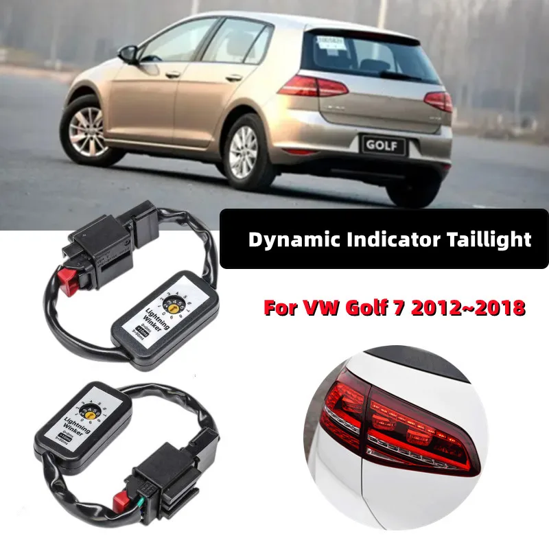 

1 Pair Black Indicator LED Taillight Add-on Module Cable Wire Harness For VW Golf 7 Dynamic Turn Signal Left & Right Tail Light