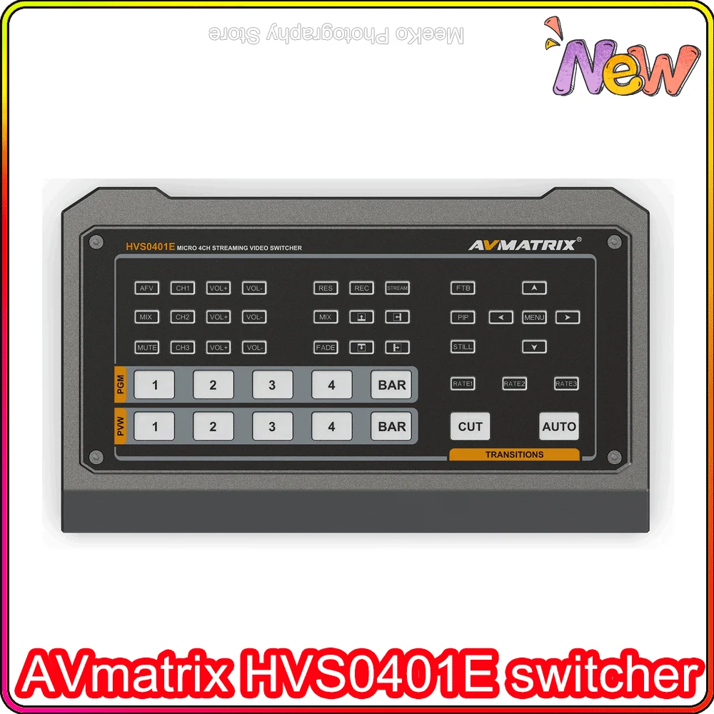 

AVmatrix HVS0401E switcher mixer 4 channel video SDI HDMI inputs 2 channel PGM output For Live Streaming Recording