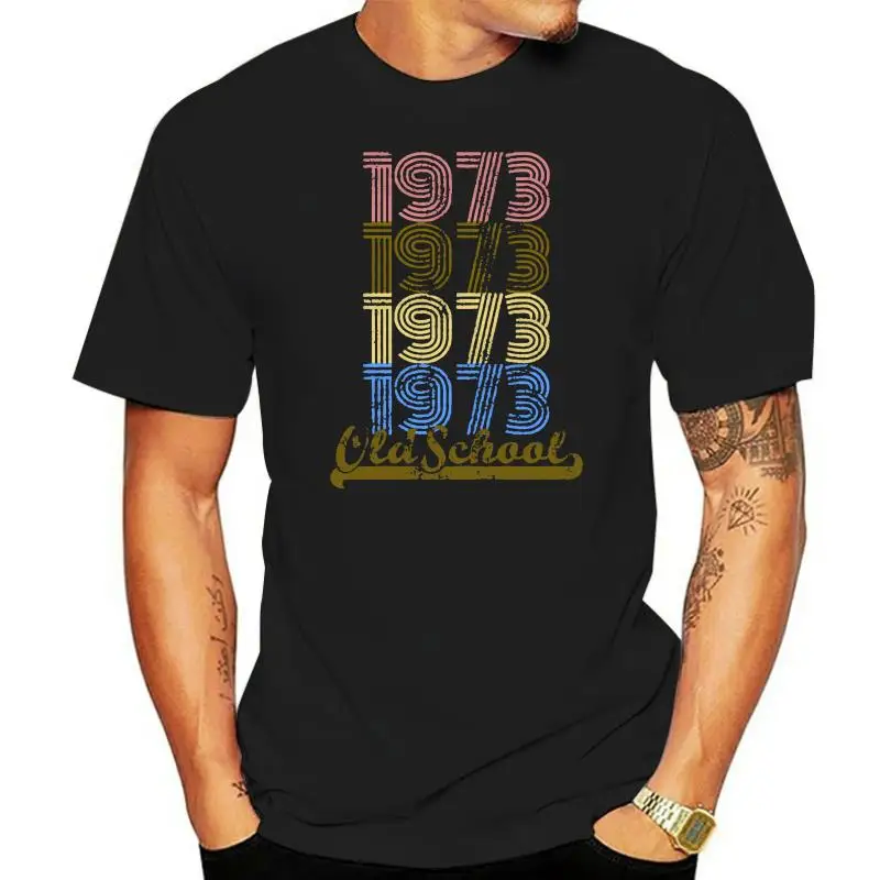 

Designs Old School 1973 100% Cotton Retro T Shirt Man Vintage Anti-Wrinkle White Male Awesome Men's T-Shirts 2022 Hip Hop