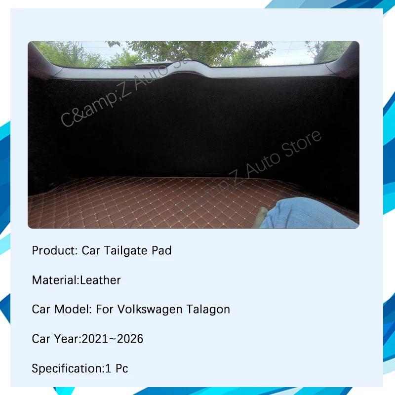 Фото Накладка на багажник автомобиля для VW Volkswagen Talagon 2021 2022 2023 2024 2025 2026, антигрязная накладка на багажник, дверная крышка, автомобильные аксессуары №2