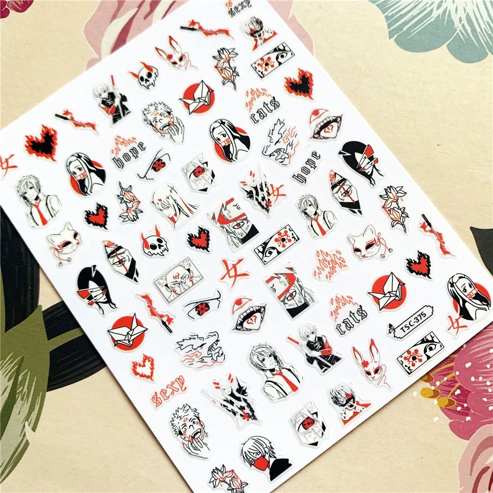 Искусственные 3D-Наклейки для ногтей с горячей кровью