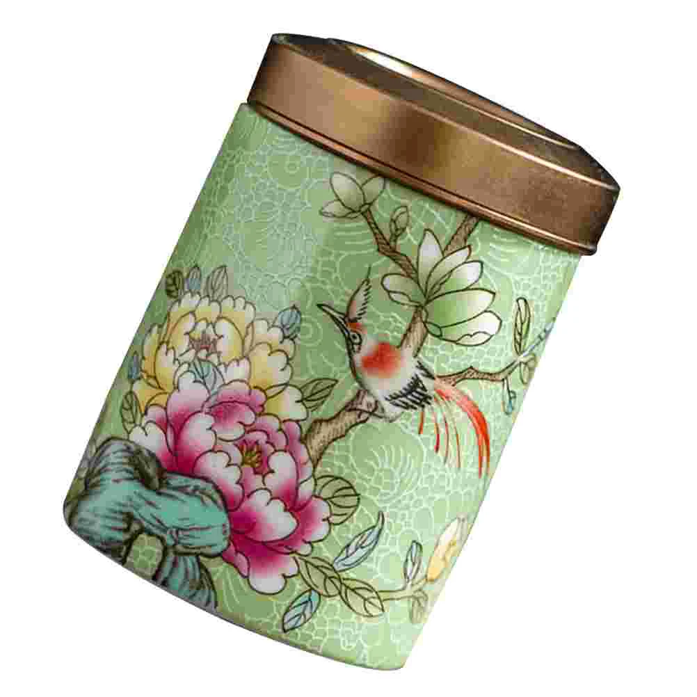 

Tea Jar Ceramic Storage Can Chinese Porcelain Jars Canister Container Coffeeholder Sugar Beans Snack Tin Portable Sealing Box