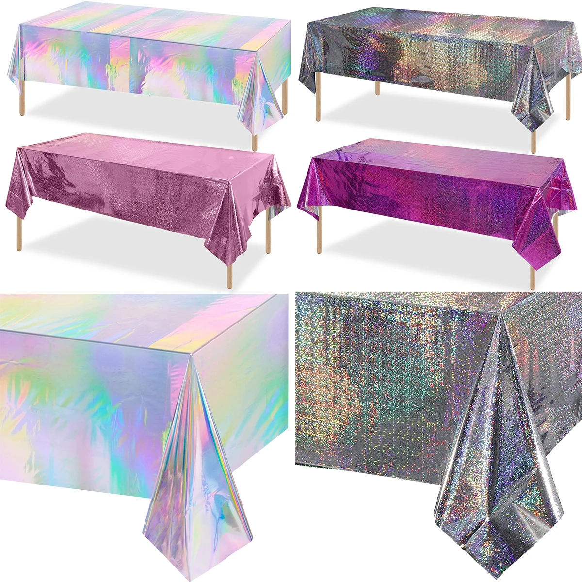 Переливающаяся Лазерная алюминиевая пленка, скатерть, покрытие стола ...