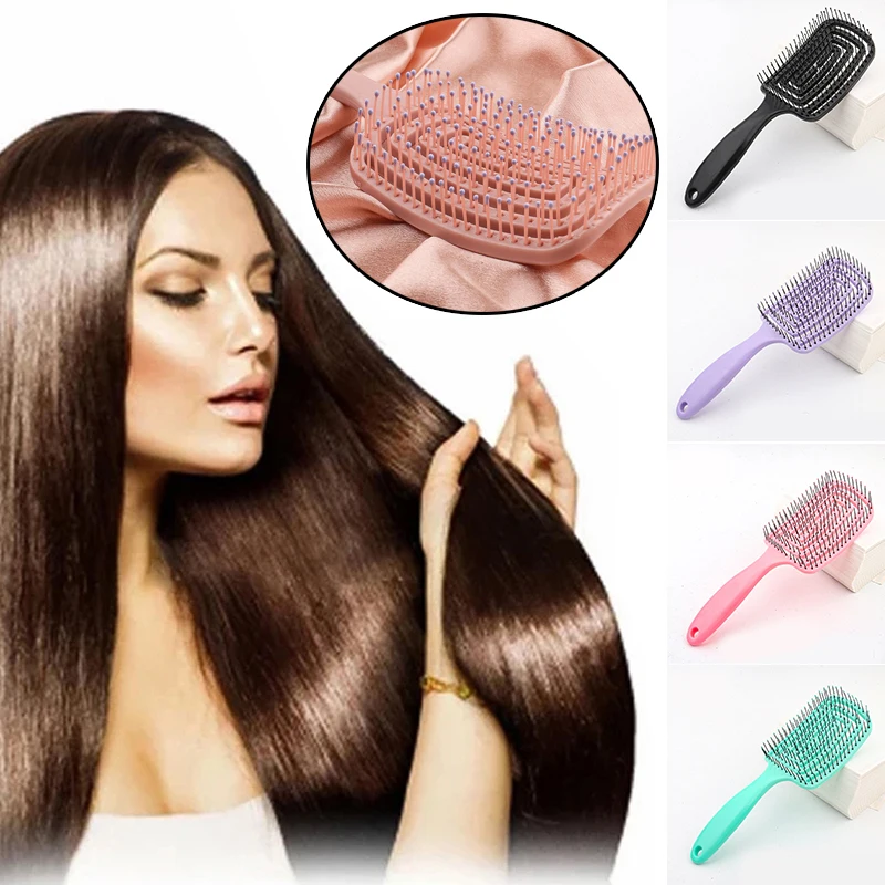 

Женская эластичная мягкая Расческа для парикмахерской расческа для массажа расческа для выпрямления расческа для распутывания конфетных ...