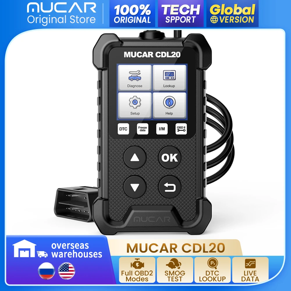 

MUCAR CDL20 Obd2 Диагностический инструмент для сканера Автомобильный полный считыватель кодов OBD2 Проверка двигателя DTC Посмотрите, чтение, чистый, пожизненный, бесплатно