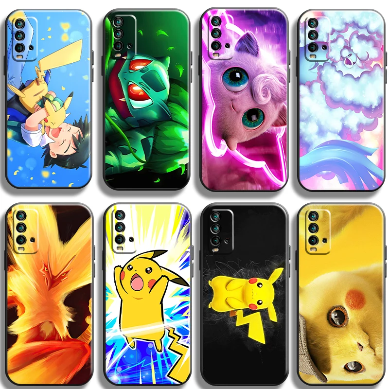 

Japan Anime Pokémon Phone Case For Xiaomi Redmi Note 9 Pro MAX 5G 9T 9S 10S 10 Pro MAX 10T 5G Carcasa Liquid Silicon Unisex