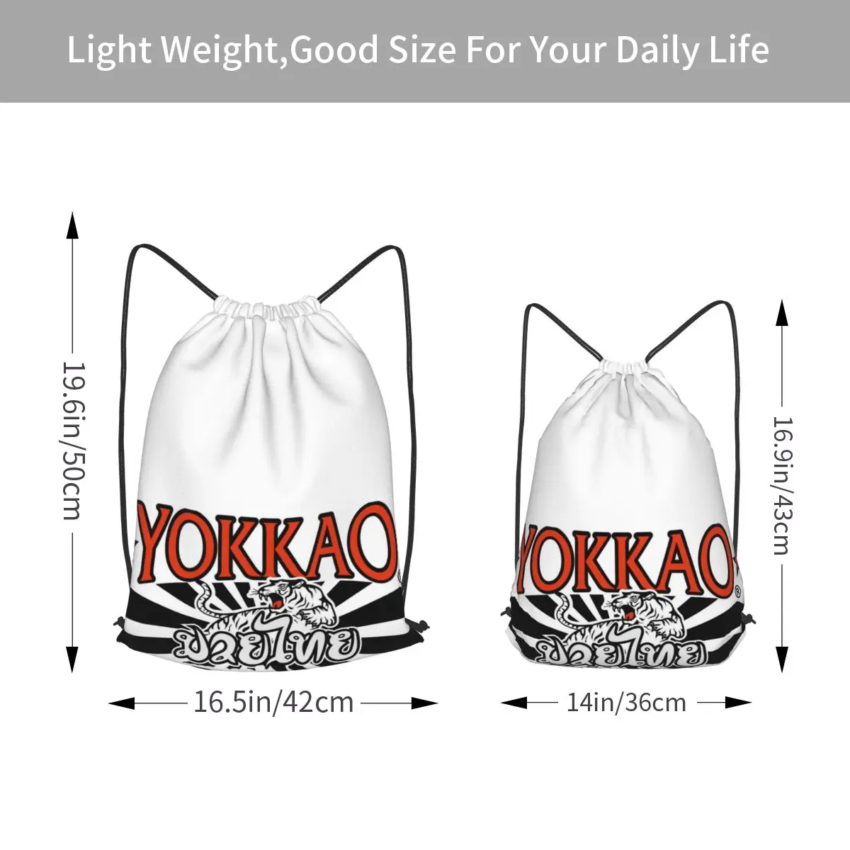 Фото Рюкзаки с логотипом Yokkao Muay Thai, модные спортивные сумки с завязками и карманами, сумки для книг, сумки для путешествий, сумки для студентов №4