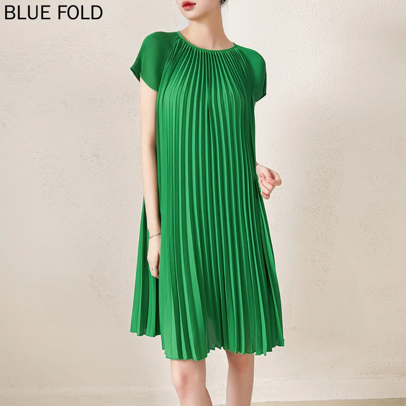 

Summer Women's Clothing 2022 New French High-end Dress PLEATS MIYAKE Vestidos Robe Femme Vetement Ropa Mujer Elegant Dresses