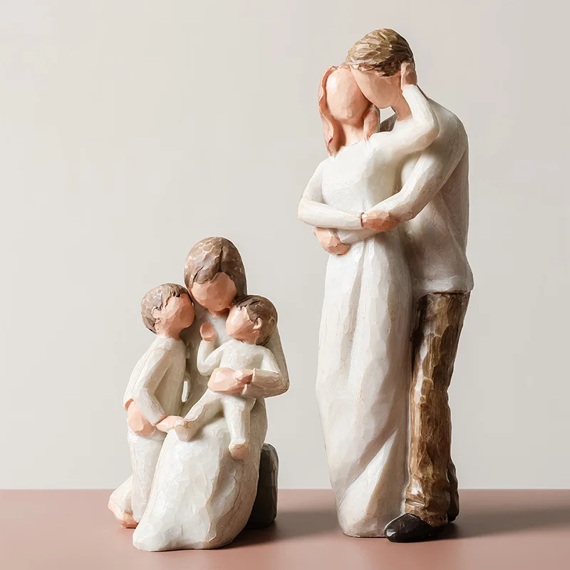 

Mother's Day Birthday Easter Wedding Gift Nordic Home Decoration People Model Living Room Accessories Family Figurines Crafts