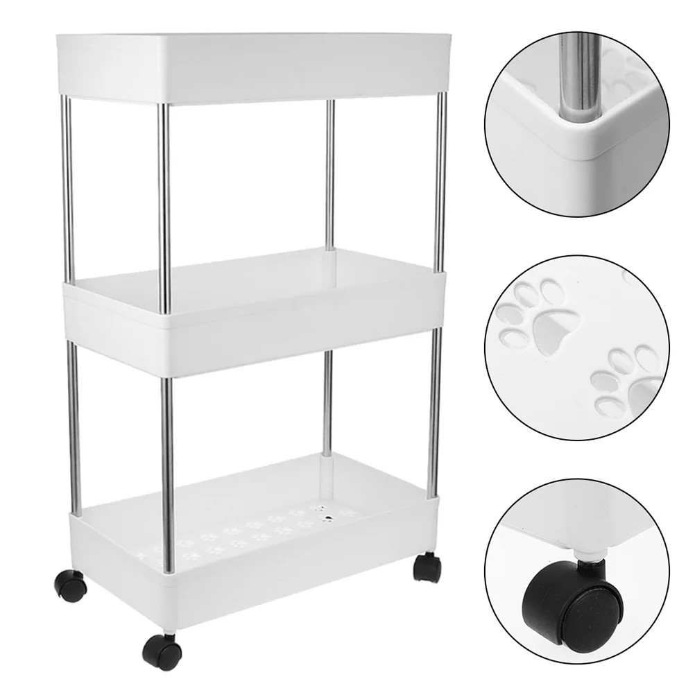 

Storage Rack Trolley Locker Shelves Shelf Large Office Container Stainless Steel Home Bathroom Removable Rolling Organizer
