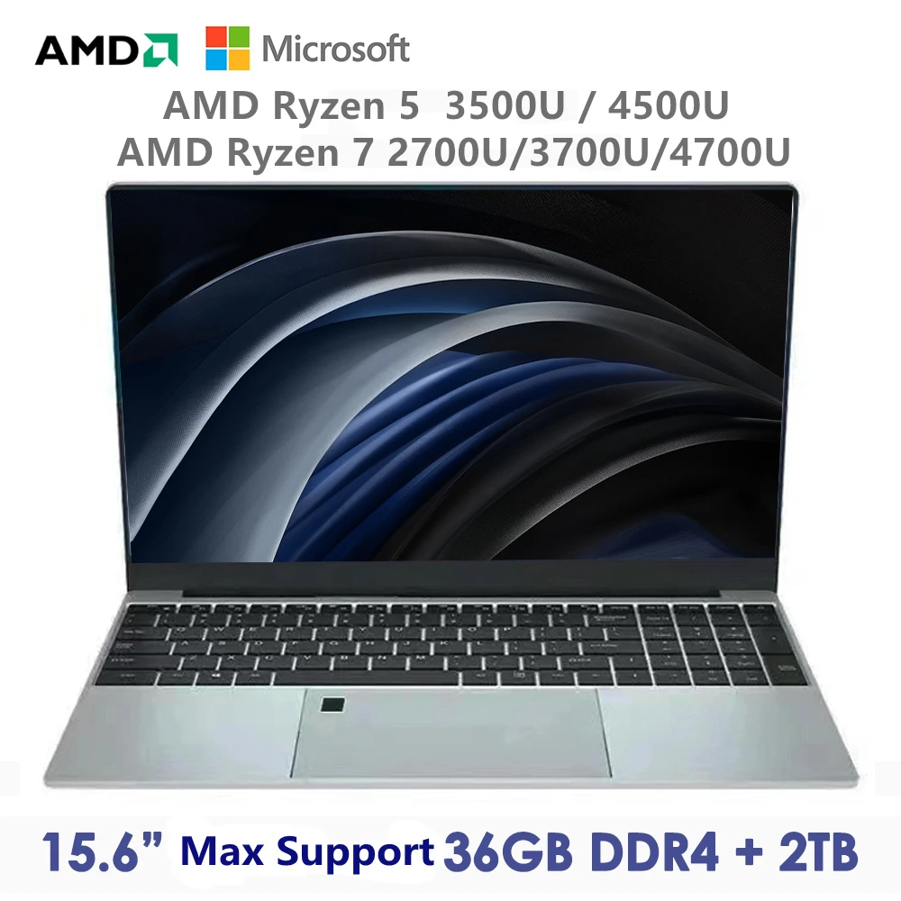 

AKPAD Max Ram 36GB Rom 2TB SSD Metal Computer 5G Wifi Bluetooth AMD Ryzen 5 3500U 7 2700U Windows10 11 Pro Gaming IPS Laptop