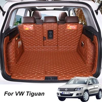leather car trunk mats for vw tiguan 2017 2018 2019 anti dirty protector tray cargo liner accessories styling