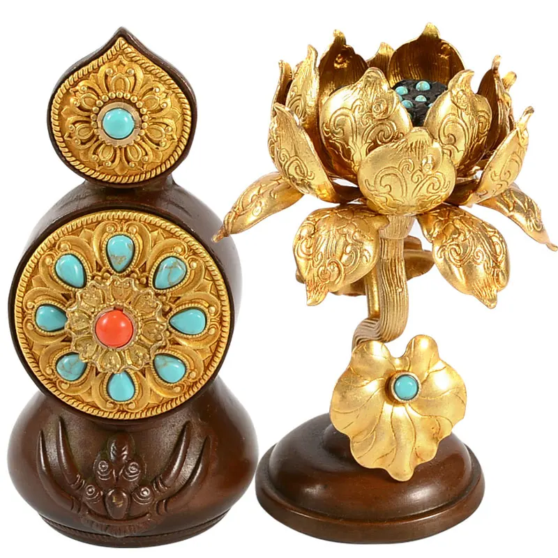 

Восемь предложений, скульптурные украшения для пищевого масла Gntor Ma, тибетские бытовые принадлежности для медного стола, восемь предметов