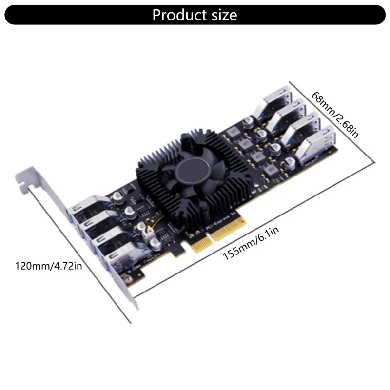 Суперскоростная карта PCIExpress 5 Гбит/с 8-портовая USB3.2 PCIe для повышения