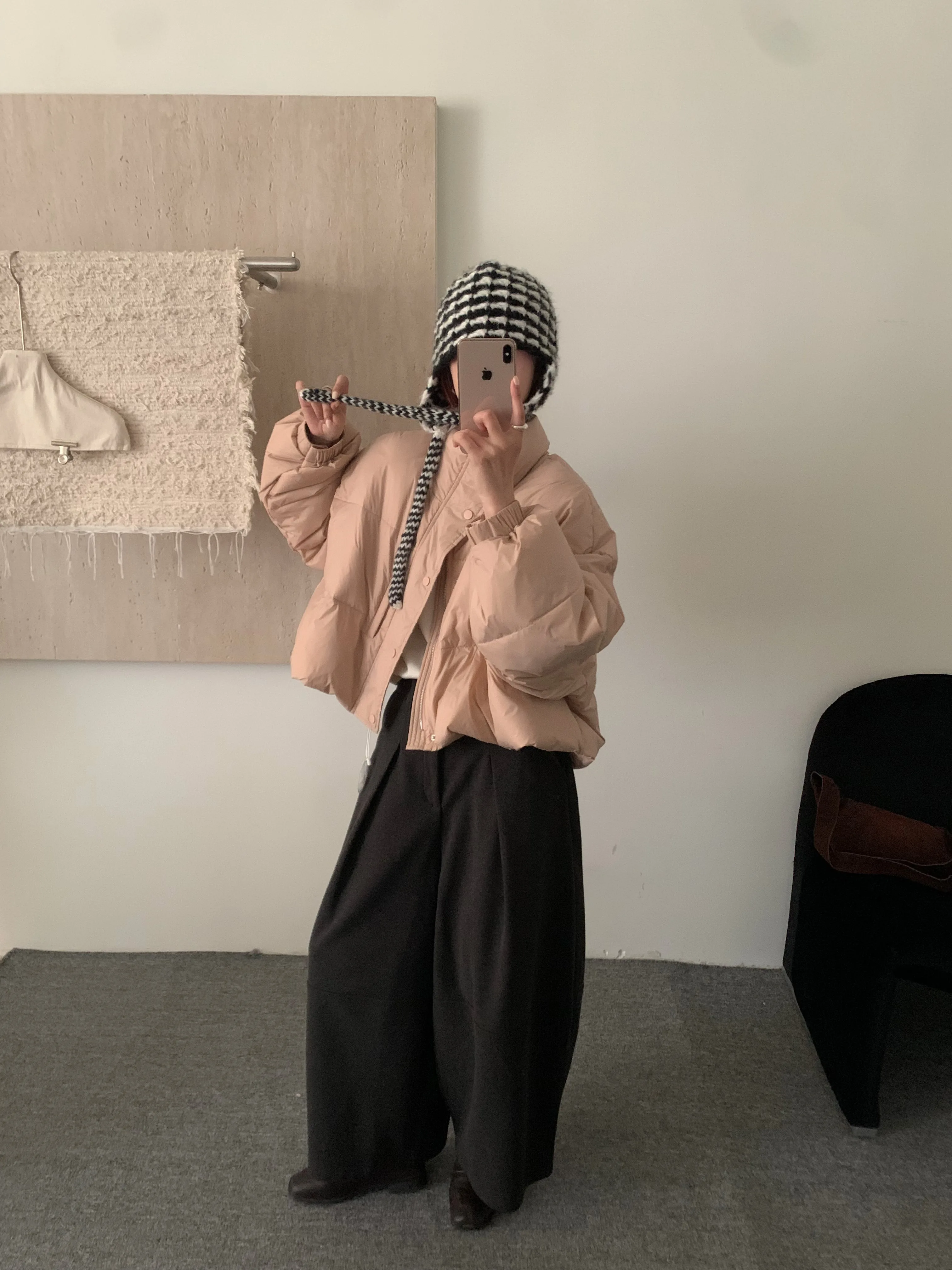 Anxiaoluo 2024 Winter New Puff Stand Collar Down jacket White Duck Down down Coat Outerwear Simple Women |