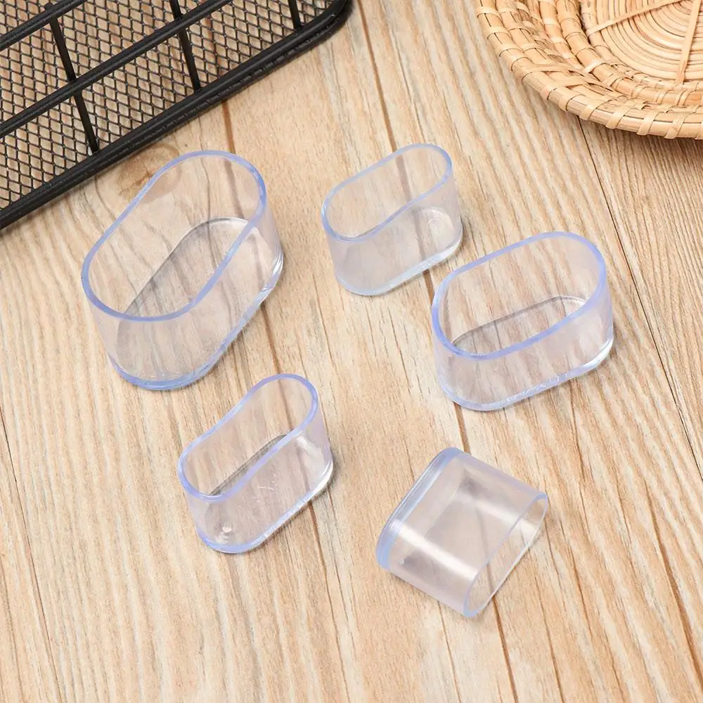 4Pcs Oval Chair Leg Caps Silicone Non-Slip Furniture Feet Covers Table Chair Leg End Caps Covers Floor Protectors