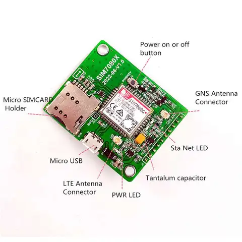 RCmall 1/2/5 шт. SIM7080G LTE CAT-M NB-IoT модуль, фотосессия 7080g