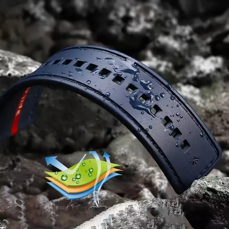 Фото Мужской водонепроницаемый ремешок для часов 22 мм 24 мм для Panerai SUBMERSIBLE, ремешок Luna Rossa PAM1466 PAM1391 PAM1565, резиновый браслет №3