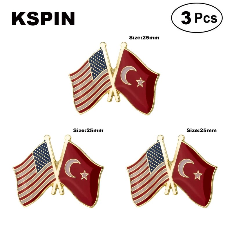 

U.S.A.& Turkey Frendship Lapel Pin Brooches Pins Flag badge Brooch Badges