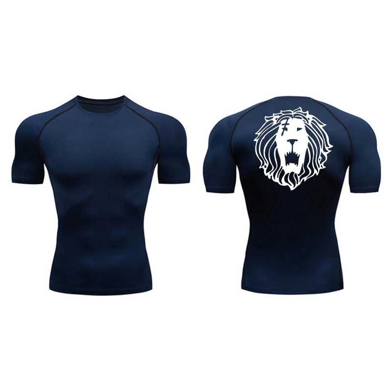 Футболка мужская компрессионная быстросохнущая с принтом льва