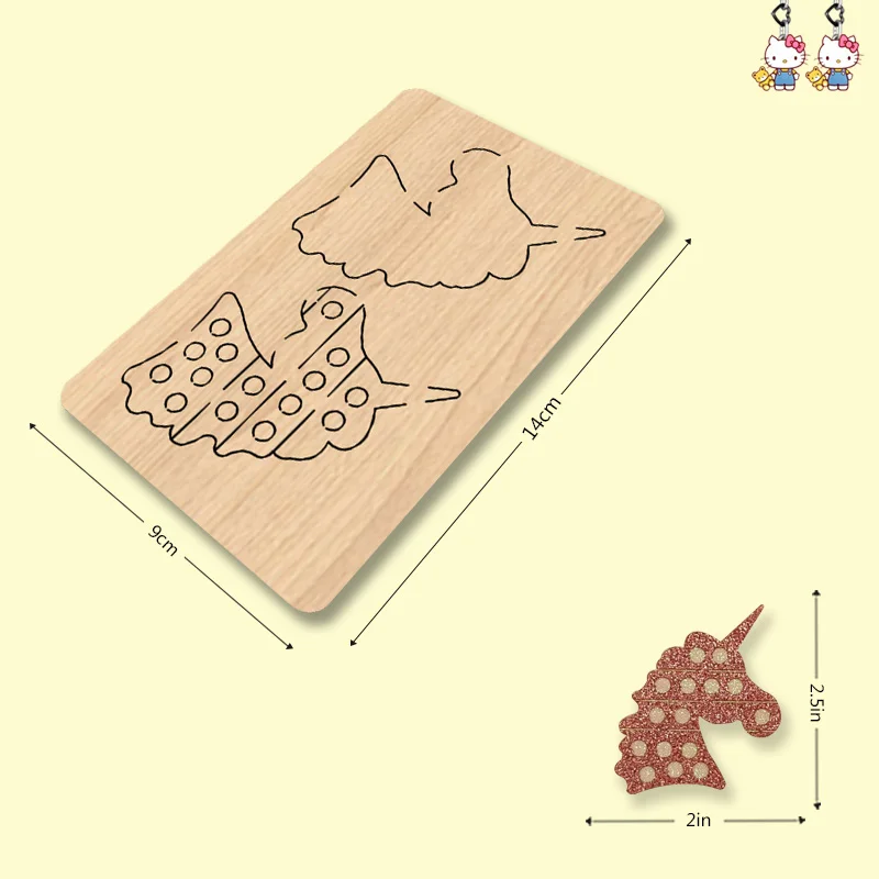 

Z588 2,5-дюймовые пресс-формы в виде единорога Деревянные Пресс-формы подходят для большинства режущих машин