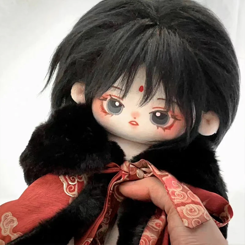 

Милая хлопчатобумажная кукла с черными волосами, без характеристик, плюшевая Мягкая кукла 20 см, наряд, одежда, игрушка для одежды, рождественский подарок