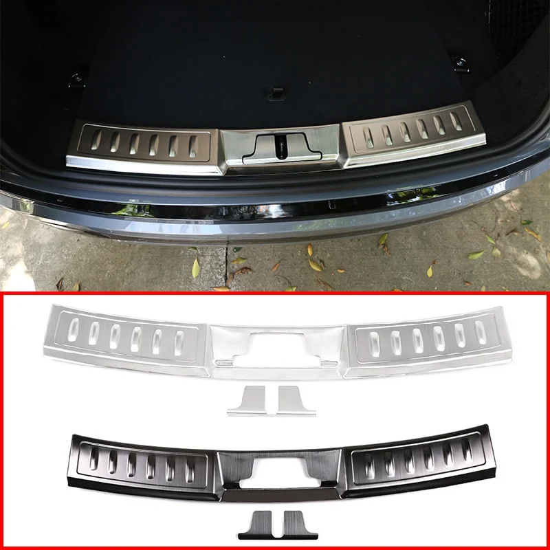 

Black and Silver Stainless Steel Rear Bumper Plate Protect Cover For Range Rover Range Rover Evoque L551 2019 2020 Accessories